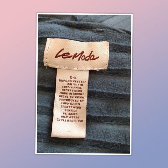 Le Moda Sweater Vest Womens One Size Blue Ribbed Sleeveless Duster Shaw - Picture 2 of 4